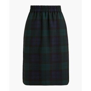 NWT $79 J.Crew Skirt Sz Large Black And Green Plaid Academia Holiday